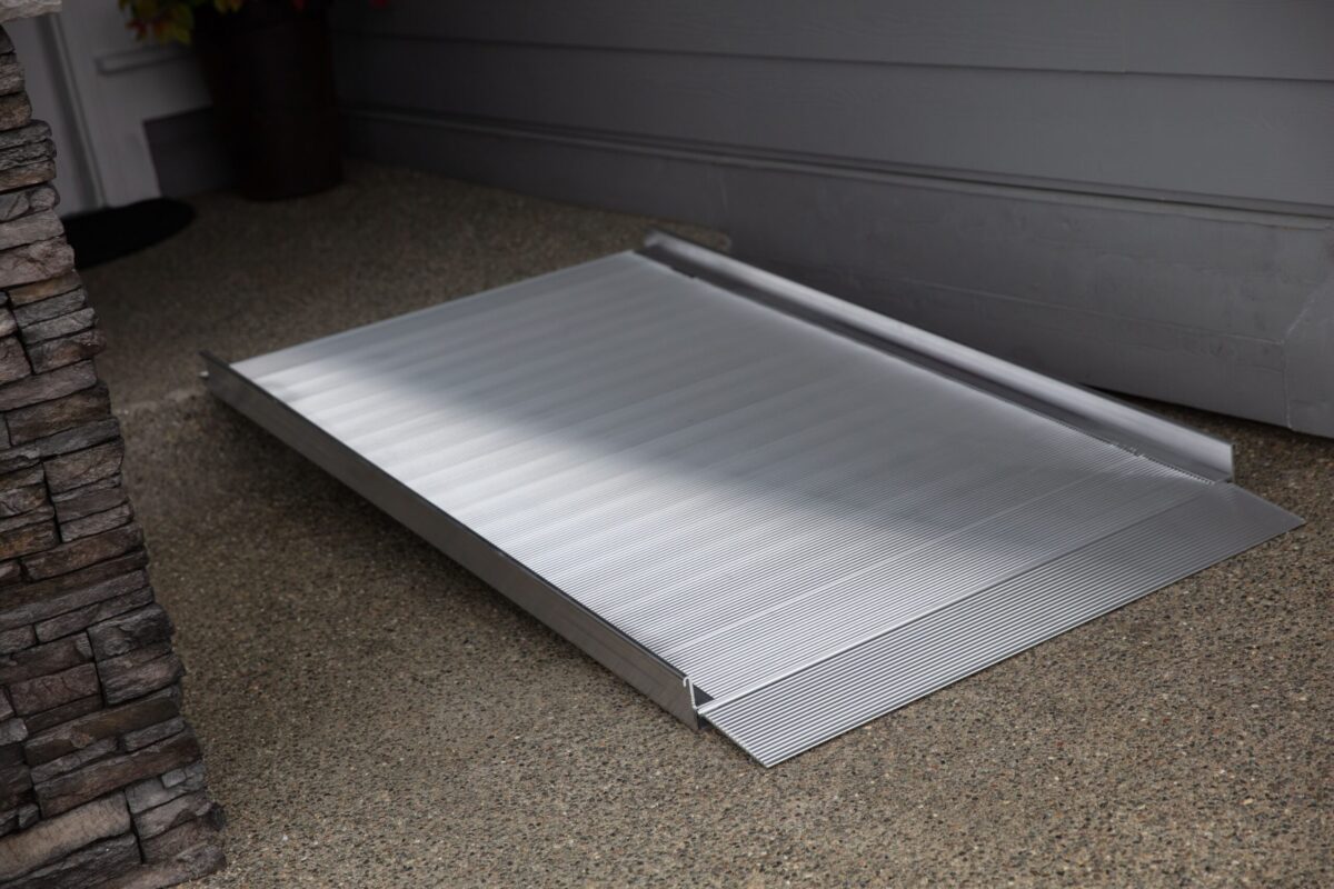 Solid Surface Portable Ramp with hand railing