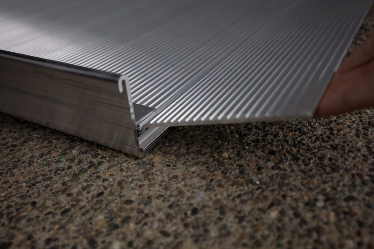 Scaled image of Solid Surface Portable Ramp showing folding