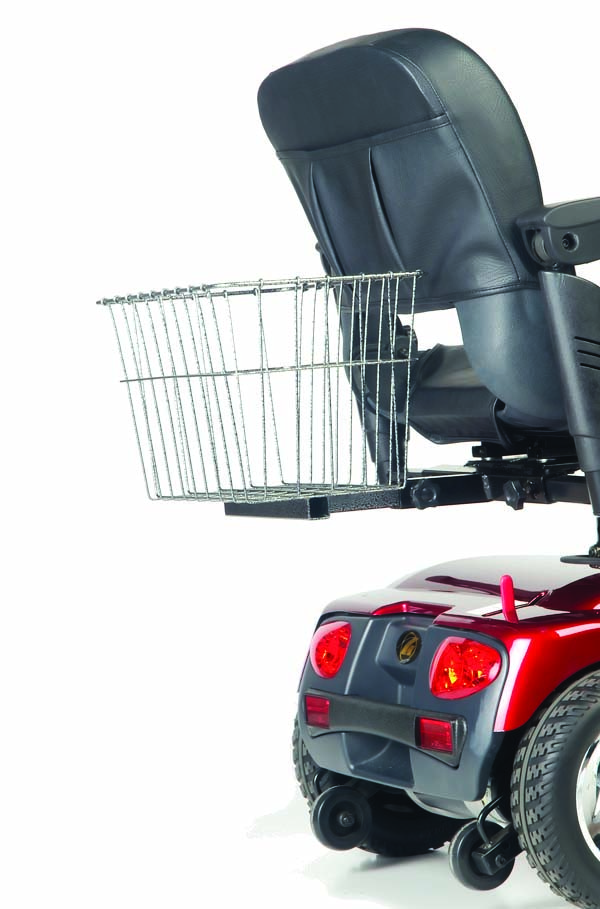Picture of rear basket accessory to mobility wheelchair